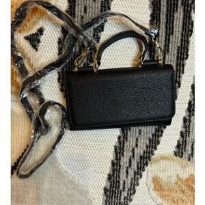 Mali + Lili Black Vegan Leather Crossbody‎ Bag